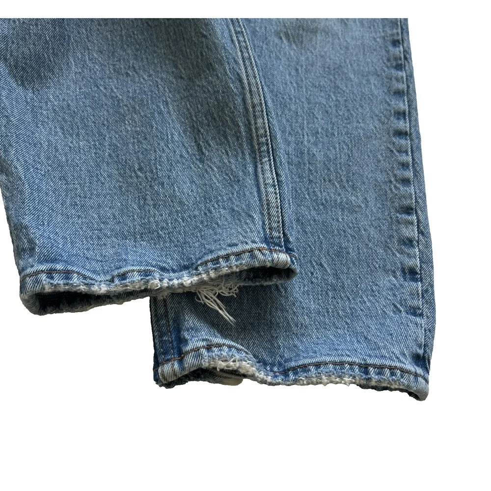 Abercrombie & Fitch The Dad High Rise Jeans Womens 28/6S Distressed Button Fly